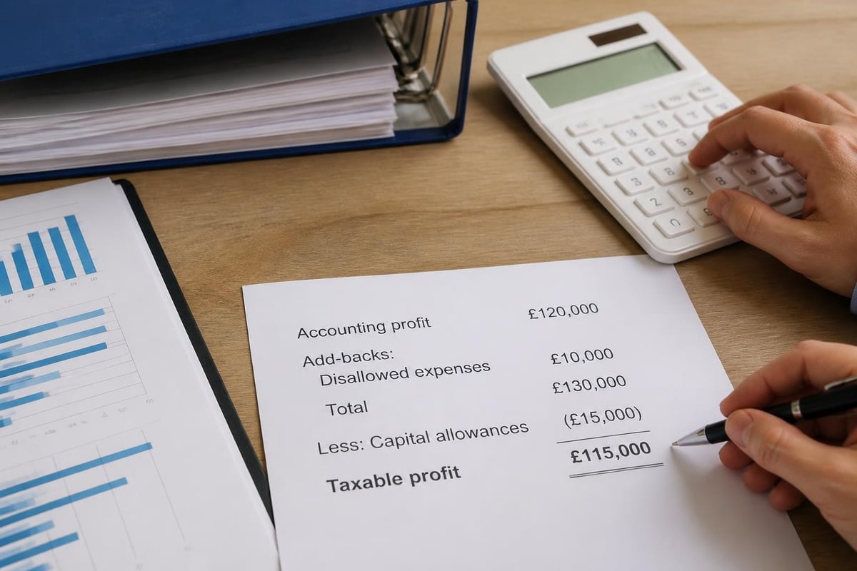 Corporation tax calculation steps